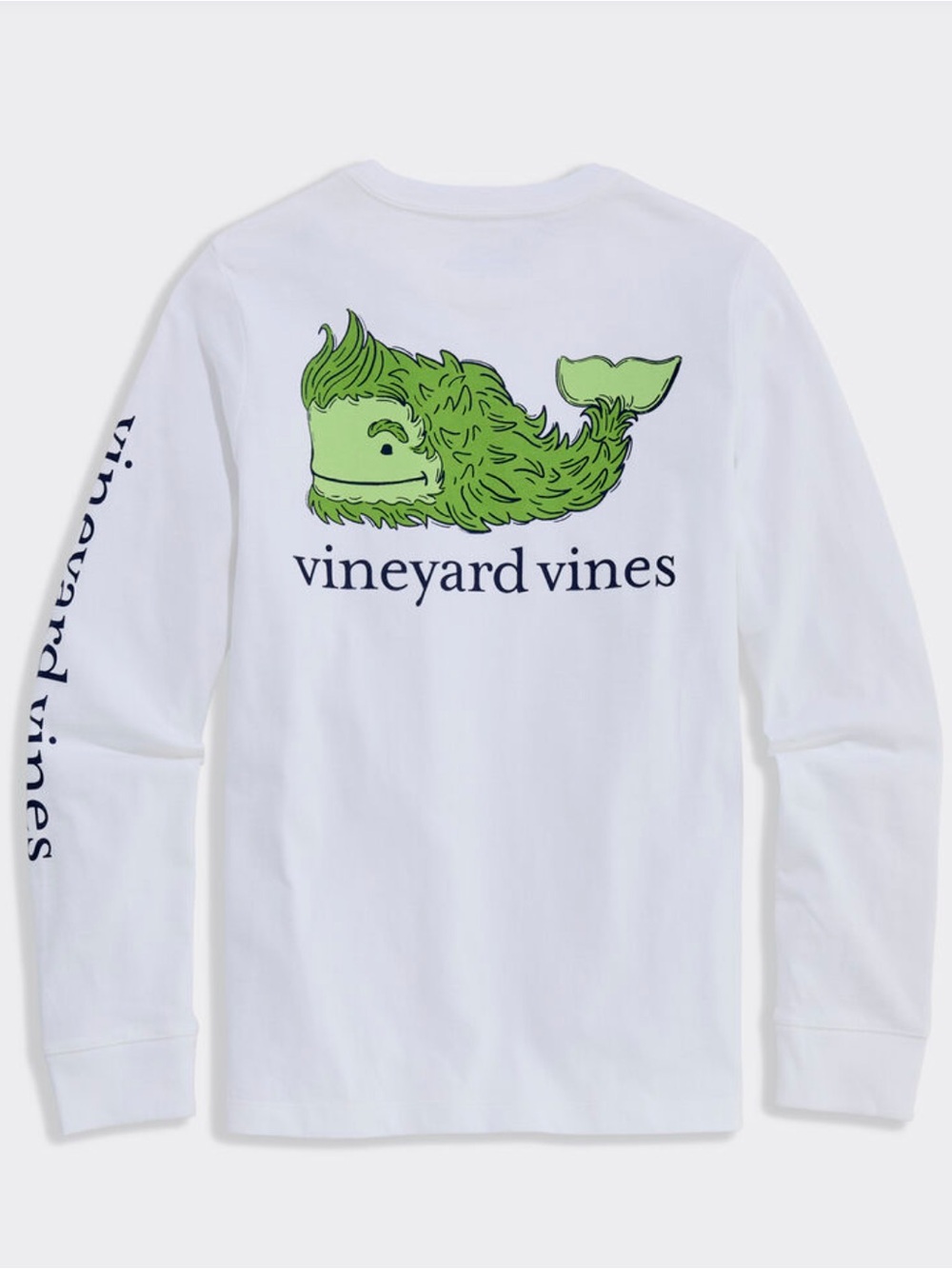 Vineyard Vines Boys Holiday Grump Green Whale Long Sleeve Pocket Tee NWT Size S